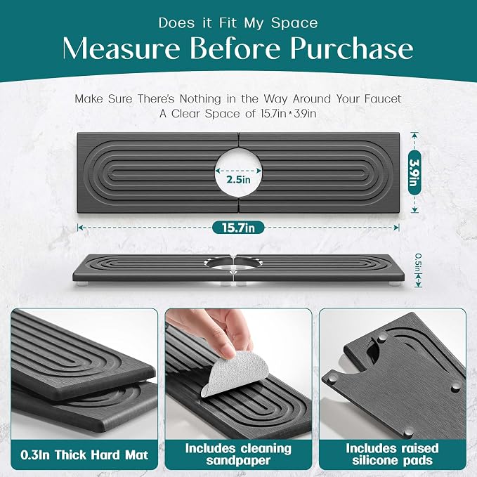 Eormoe Kitchen Sink Faucet Mat - Image 5