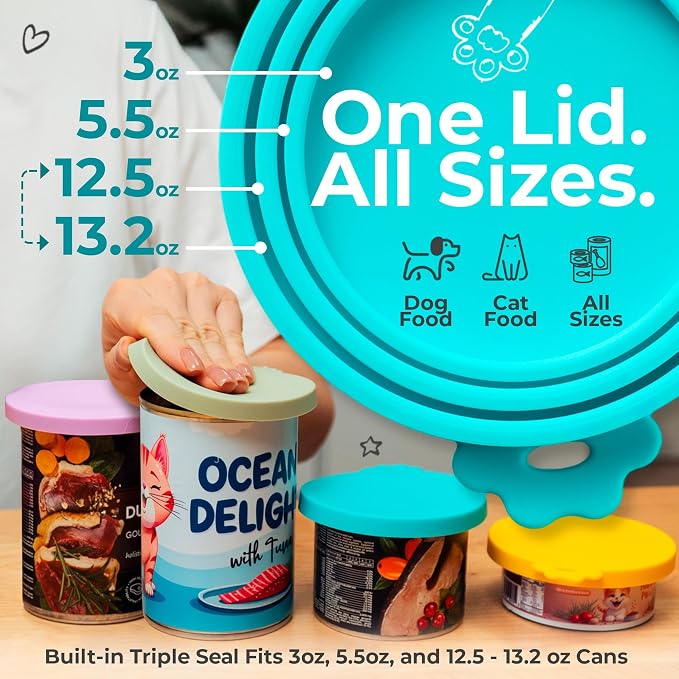 3 Pack Universal Pet Food Can Covers Lids - Image 2