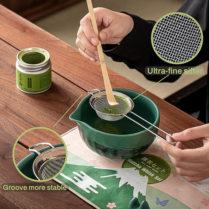 Clay&Fire Matcha Whisk Set，9 Pcs Ceramic Matcha Set, 15 OZ Matcha Bowl - Image 3