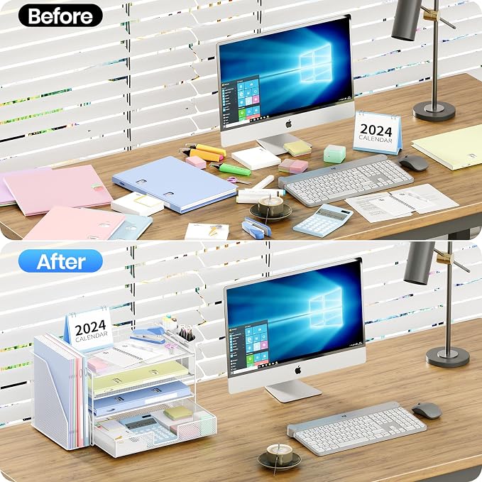 OPNICE Desk Organizer, 4-Tier Desktop File Organizer - Image 5