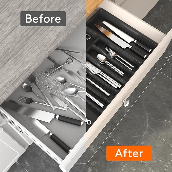 Lifewit Silverware Drawer Organizer, Expandable Utensil Tray - Image 6