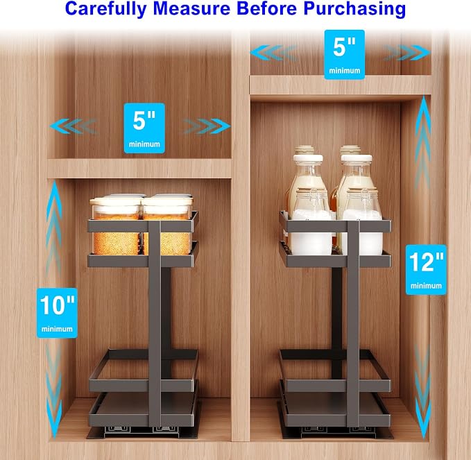 Mustorn 2 Pack Pull Out Spice Rack Organizer - Image 9