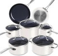 Nuwave Healthy Duralon Blue Ceramic Nonstick Cookware Set, Diamond Infused by NuWave