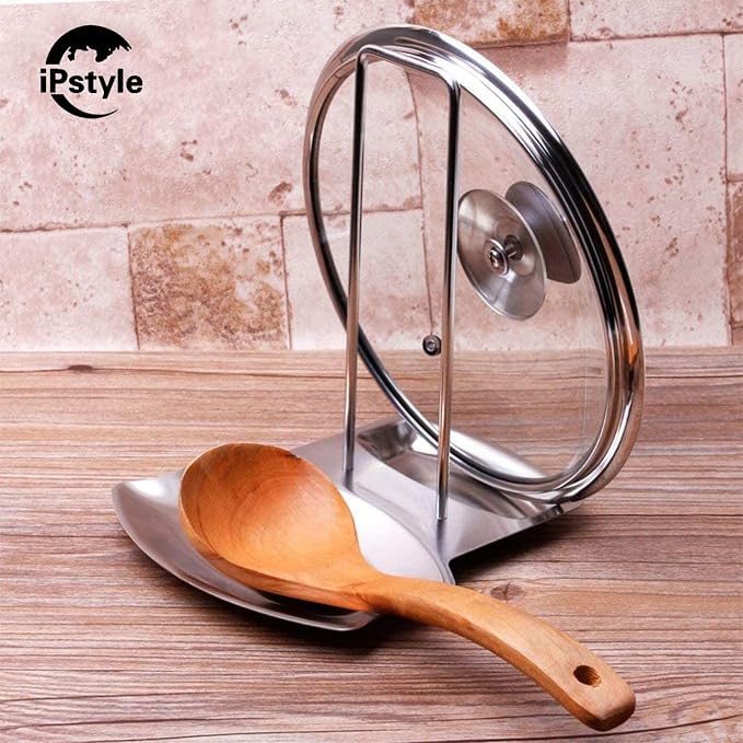 Pan Lid Holder Progressive Lid and Spoon Rest Shelf 304 Stainless Steel Pan Lid - Image 4