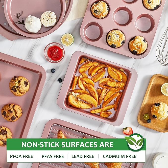 HONGBAKE Bakeware Sets, Baking Pans Set, Nonstick Oven Pan - Image 5