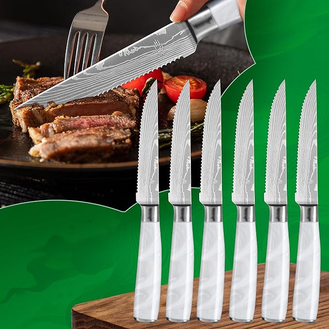 FULLHI 14pcs Block Knife Set, Chef's Knife Steak Knives Set - Image 6