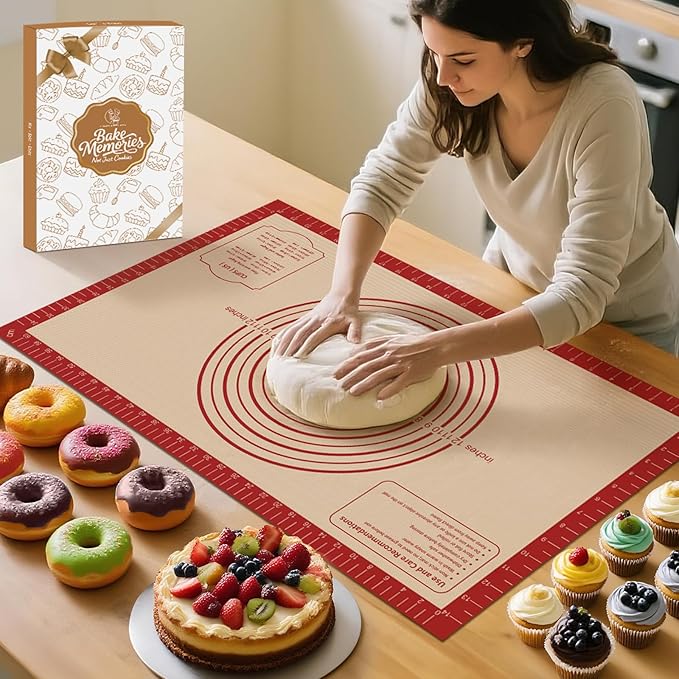 Silicone Baking Mat, Reusable Non-Stick Pastry Mat by MimekitchenKitchenHelper