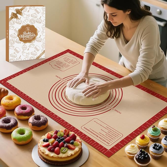 Silicone Baking Mat, Reusable Silicone Dough Mat, Non-Stick Pastry Mat by MimekitchenKitchenHelper