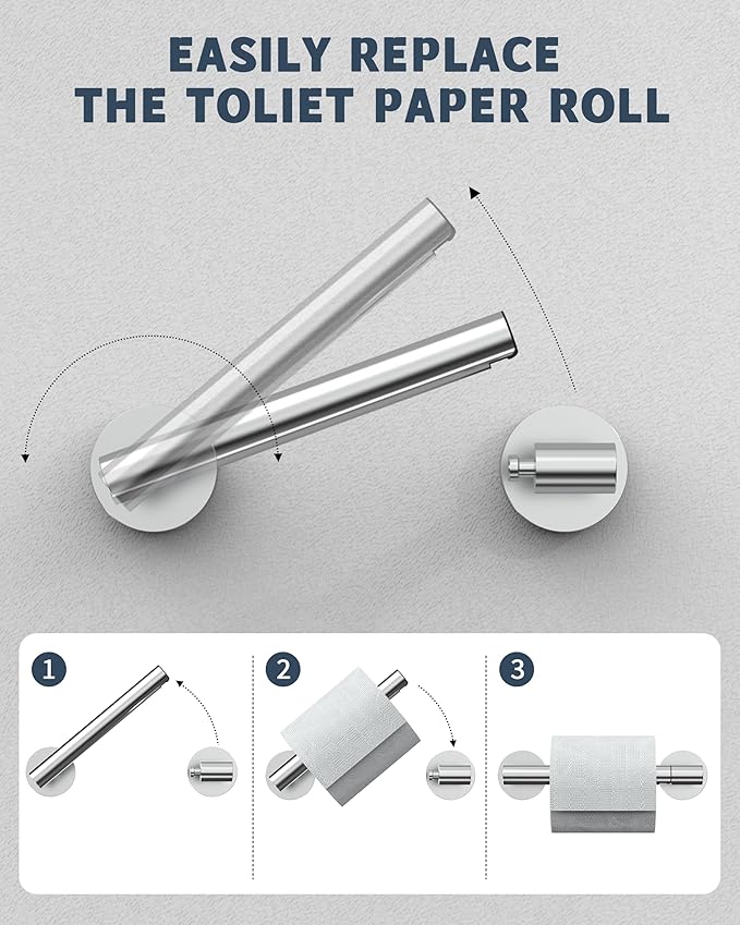 RARXTR Polished Finish Toilet Paper Holder SUS304 Stainless Steel Double Post - Image 2