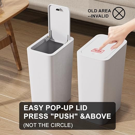 N. NETDOT 3 Pack 2.6 Gallon / 10L Bathroom Trash Can - Image 5