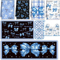 Fourluoo 10 Pcs Blue Bow Kitchen Decor Set Dish Towels Kitchen Rugs Oven Mitts by Fourluoo
