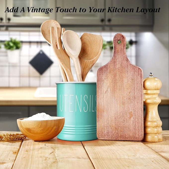 Bivvclaz Teal Kitchen Utensil Holder, 6.7" Utensil Holder - Image 5