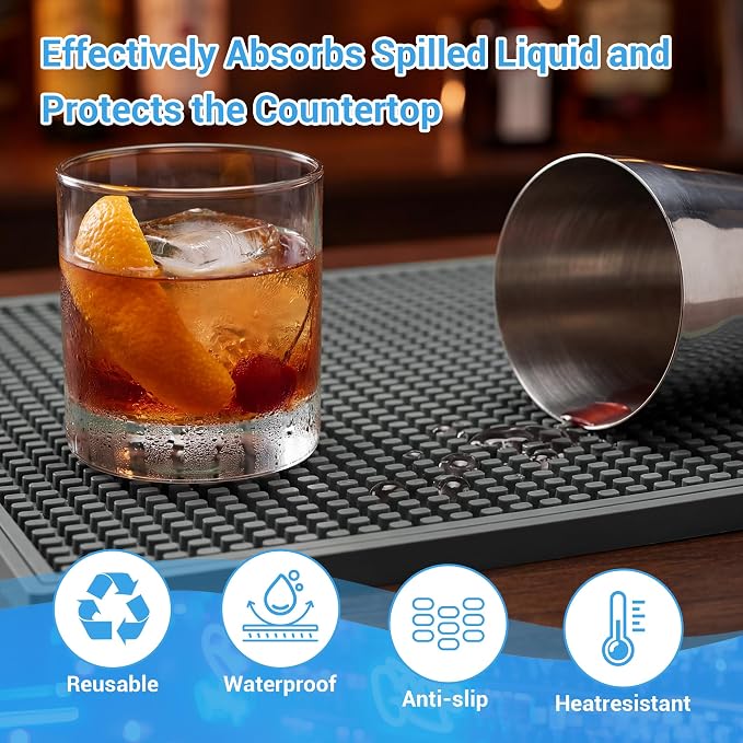 ZJWZLG Bar Mat - Premium 18"X12" Rubber Bar Mats - Image 6