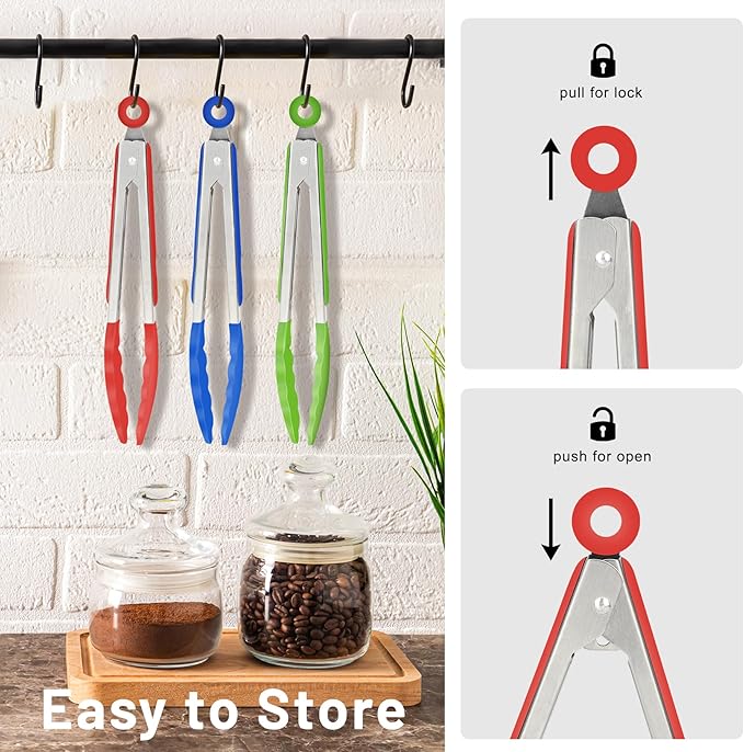 Hotec Mini Silicone Kitchen Tongs - Image 7