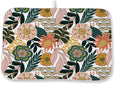 Boho Dish Drying Mat 18 x 24 Inch Pink Green Floral Drying Mat by Sorktse