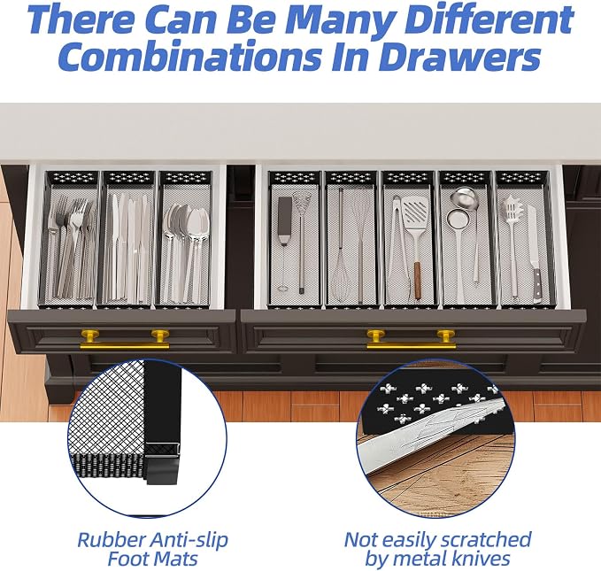 Simple Trending Silverware Drawer Organizer, 8 Pack Utensil Organizer - Image 3