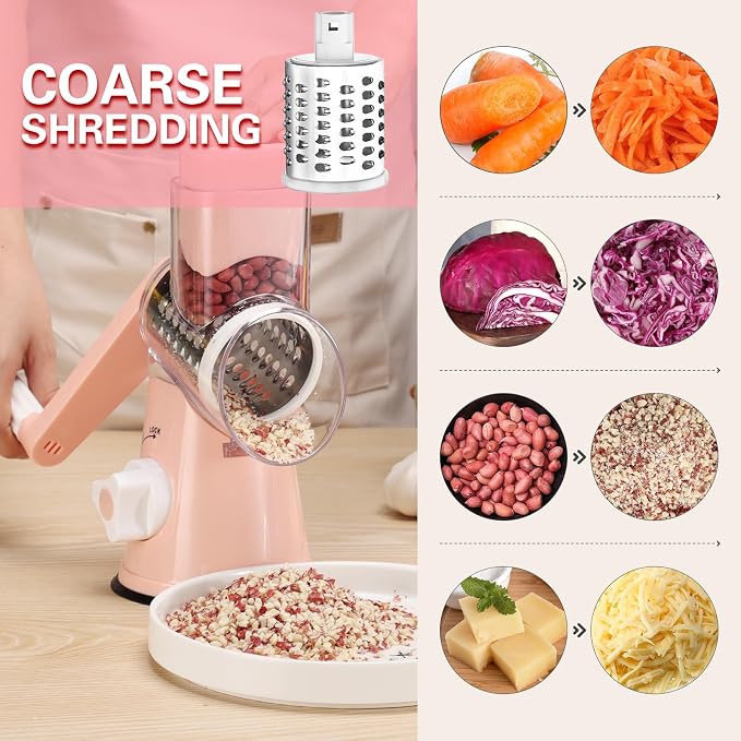 Cambom Rotary Cheese Grater Hand Crank Cheese Shredder - Image 2