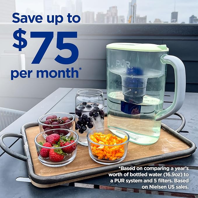 PUR 7-Cup Water Pitcher, 1 Genuine Filter, Great-tasting Water, Dishwasher Safe - Image 3