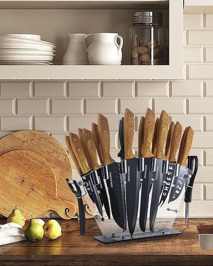 Kitchen Knife Set with Block, all in one 19 PCS High Carbon Stainless Steel - Image 7