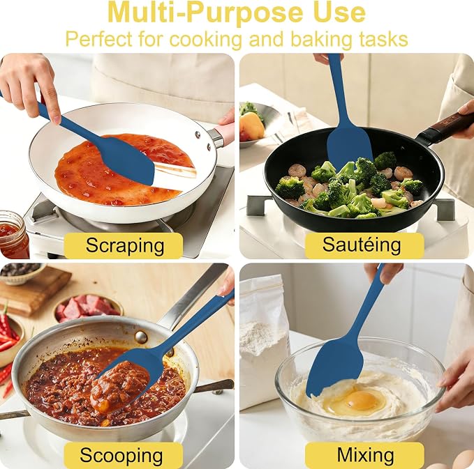 4 Pcs Silicone Spoon Spatula Set, 11.4 In, Food Grade Rubber Spatulas - Image 6