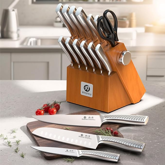 imarku Knife Set, 14 Piece Premium Kitchen Knife Block Set, Razor Sharp - Image 4