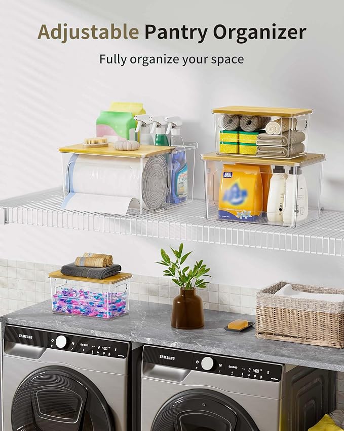 iCASA Trash Bag Dispenser Holder - 3 in 1 Acrylic Plastic Garbage Bag Pantry - Image 4