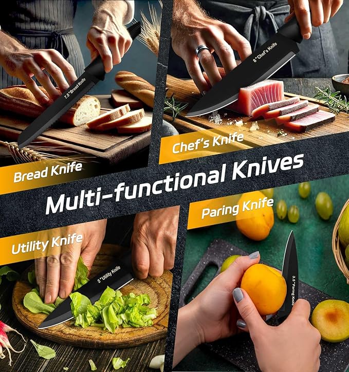 XANAPON Knife Set, 14 Pieces Kitchen Knife Set, High Carbon German Stainless - Image 4