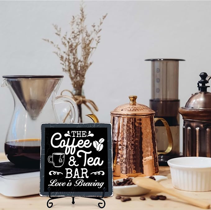 Coffee Bar Sign, Love is Brewing Farmhouse Tabletop Decor, Coffee and Tea Lover - Image 6