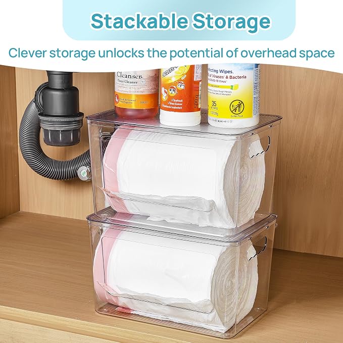 Vtopmart 2 Pack Trash Bag Holder, Stackable Garbage Bag Dispenser - Image 5