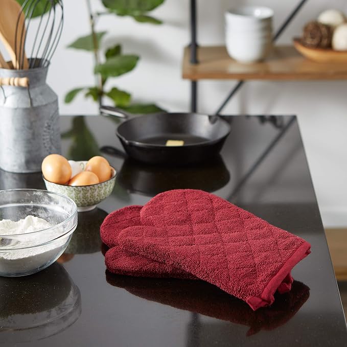 DII Basic Terry Collection 100% Cotton Quilted, Oven Mitt, 2 Piece - Image 5