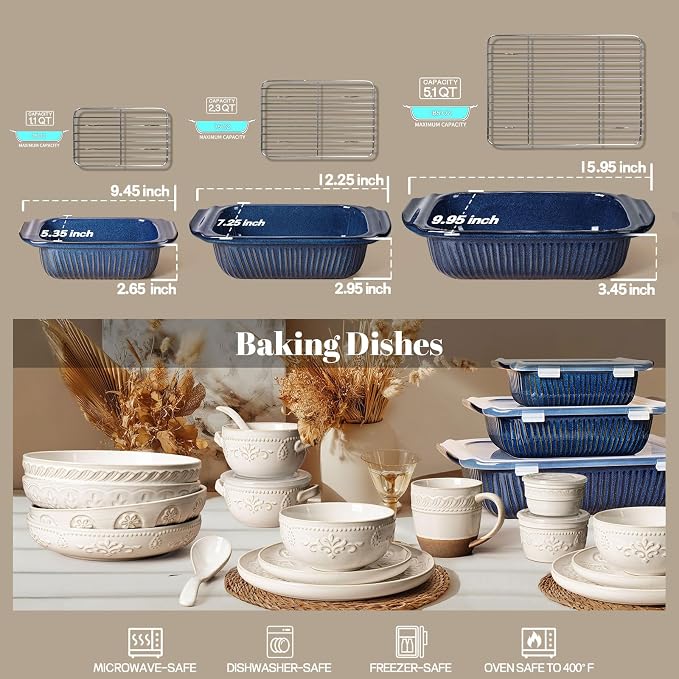 Artena Casserole Dishes For Oven, Ceramic Baking Dish, Large Lasagna Pan - Image 7
