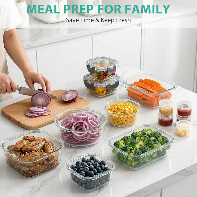 AMALEKO 34pc Glass Food Storage Containers - Image 8