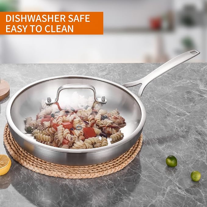 DELARLO Tri-ply Stainless Steel Frying Pan Set - Image 5