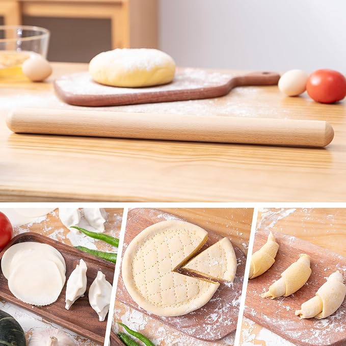AISOSO French Rolling Pin, 17.7 Inches Wood Rolling Pins - Image 6