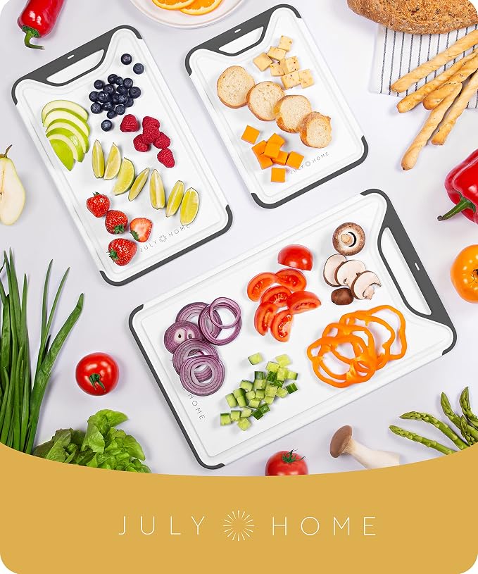 Cutting Boards for Kitchen, Plastic Cutting Board Set of 2, Dishwasher Safe - Image 5