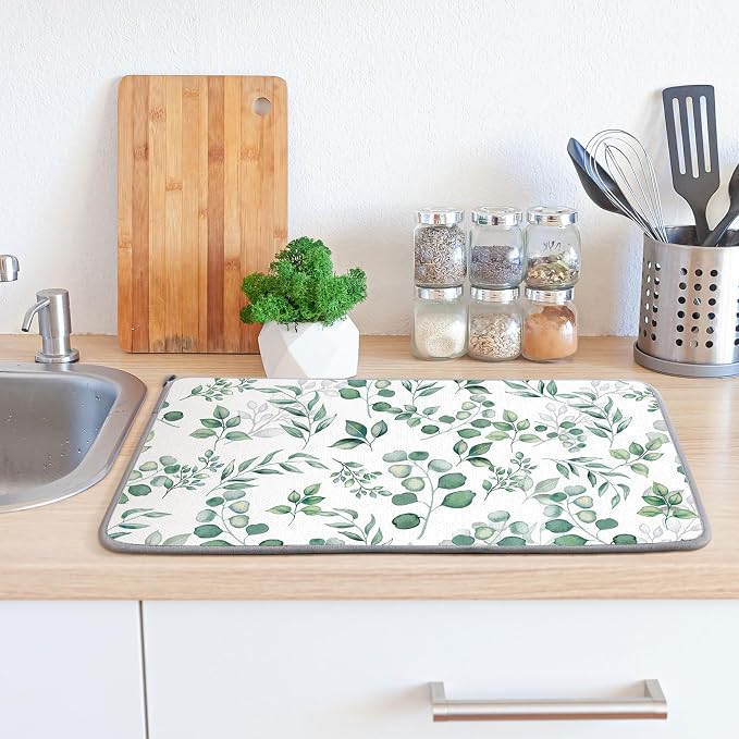 Zonon Dish Drying Mat for Kitchen Counter 16 x 24 Microfiber Absorbent Dish - Image 3