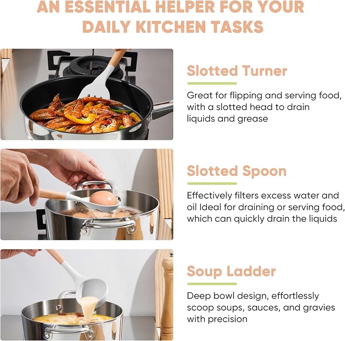 Herogo 5-Piece Cooking Utensils Set, Silicone Kitchen Utensils Set - Image 4