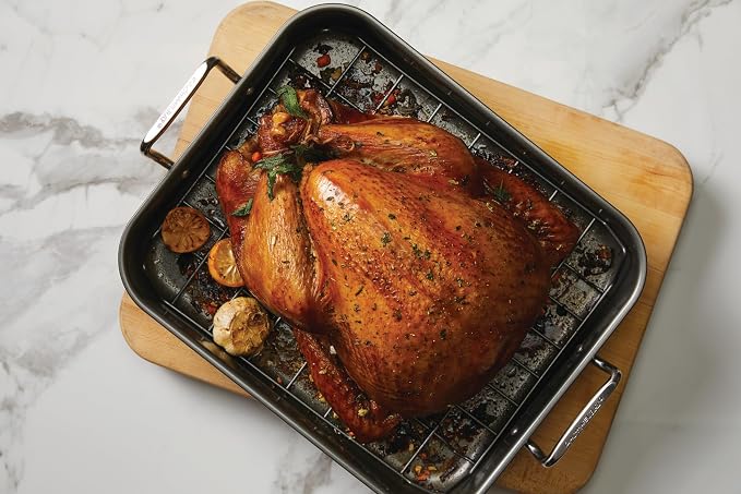 Rachael Ray Brights Hard Anodized Nonstick Roaster / Roasting Pan - Image 11