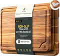 2 Pack Teak Cutting Board for Kitchen Wooden Chopping Board Charcuterie Board by Socisen