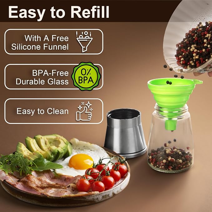Premium Stainless Steel Salt and Pepper Grinder Set of 4 - Image 5