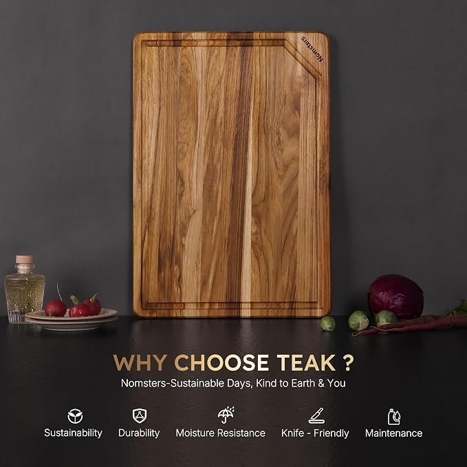 20'' Extra Large Teak Wood Cutting Board - Image 3