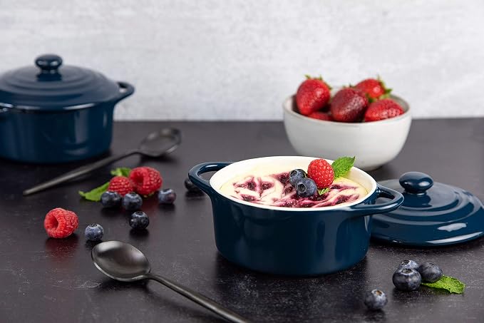 Kook Ceramic Mini Cocotte Set, Small Casserole Dishes - Image 6
