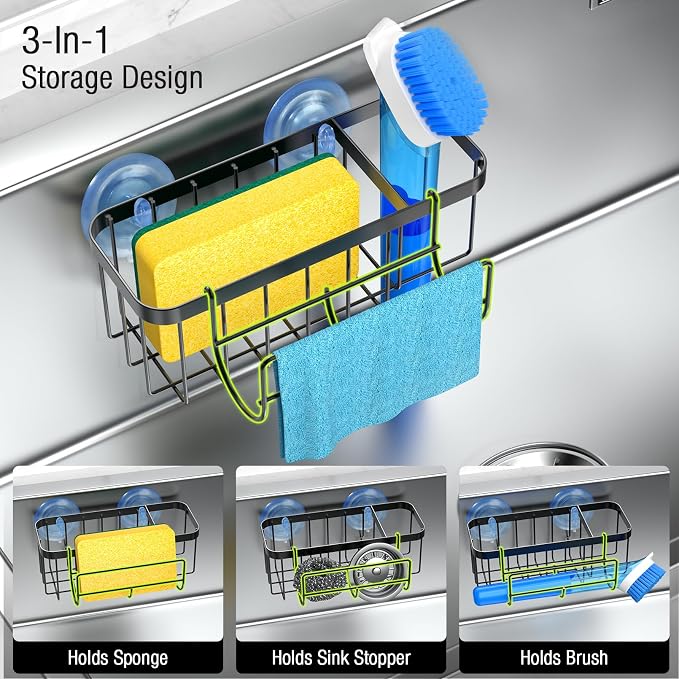 3-in-1 Kitchen Sink Caddy Organizer - Image 2