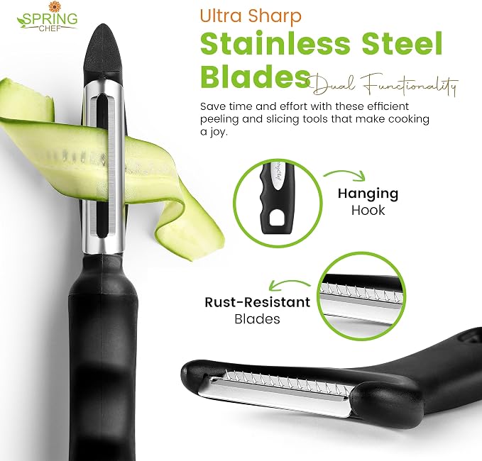 Spring Chef Swivel & Vegetable Julienne Peeler Set - Image 5