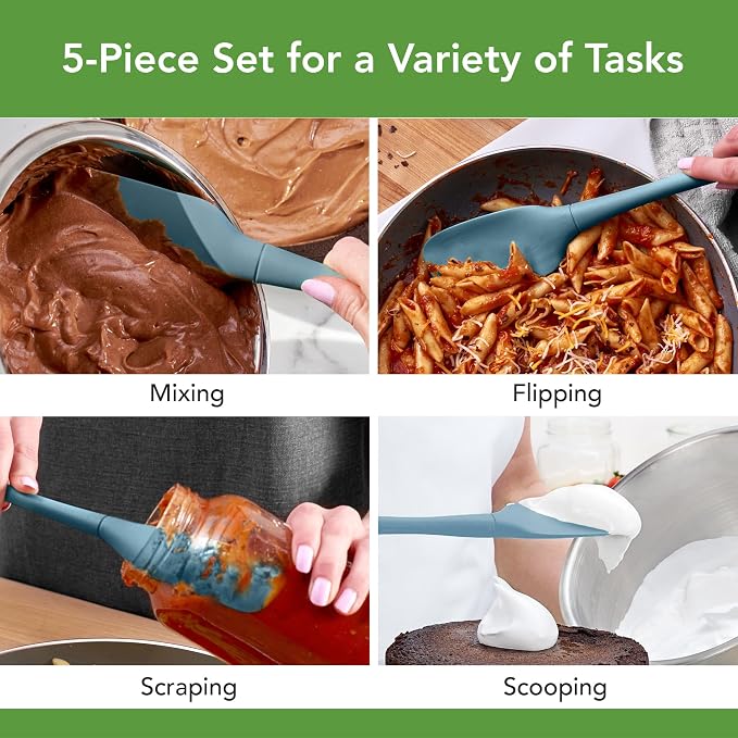 Tovolo Flex Core 5 Piece Silicone Spatula Set Heat Resistant All Silicone - Image 2