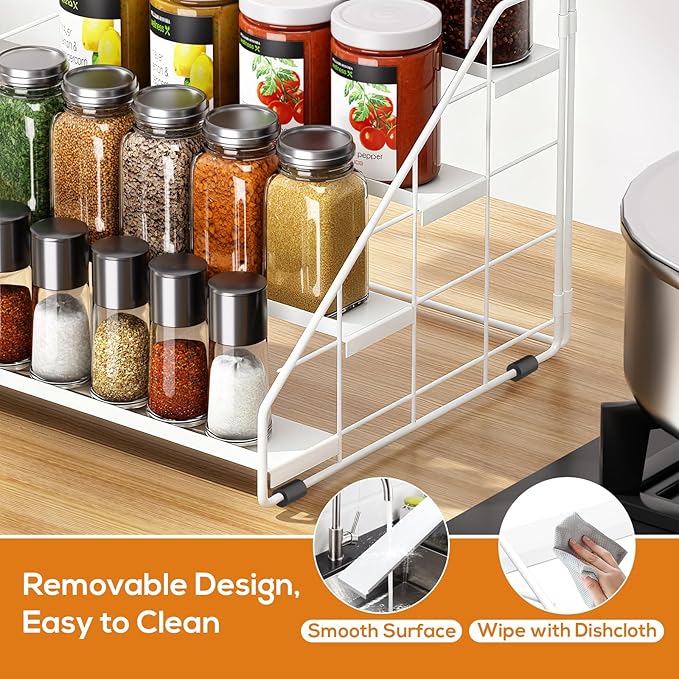 Spice Rack Organizer for Cabinet, 4 Tiered Spice Rack Organizer, Tiered - Image 4