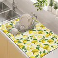 Kitchen Countertop Dish Drying Mat, Super Absorbent Coffee Bar Mat by Kuyig+Home