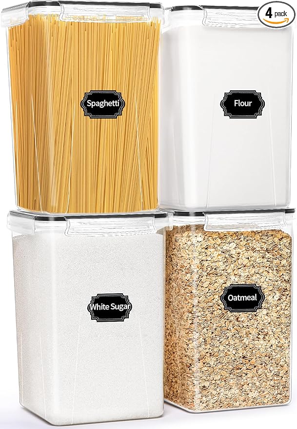 HKJ Chef 4 Pack Extra Large Airtight Food Storage Containers by HKJ+Chef