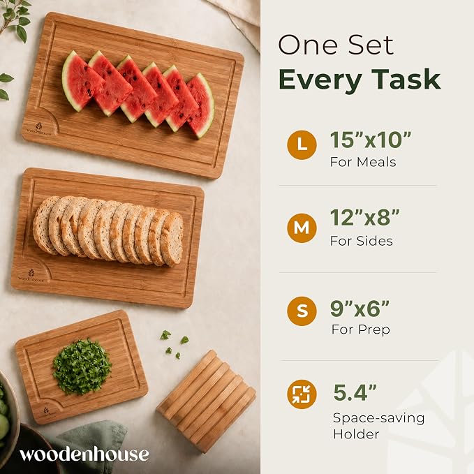 Wood Cutting Board Set of 3 - Image 2