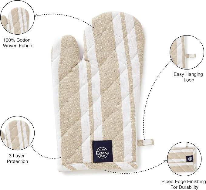 Encasa XO Long 12"x7" Oven Microwave Hand Gloves Mitts - Image 5